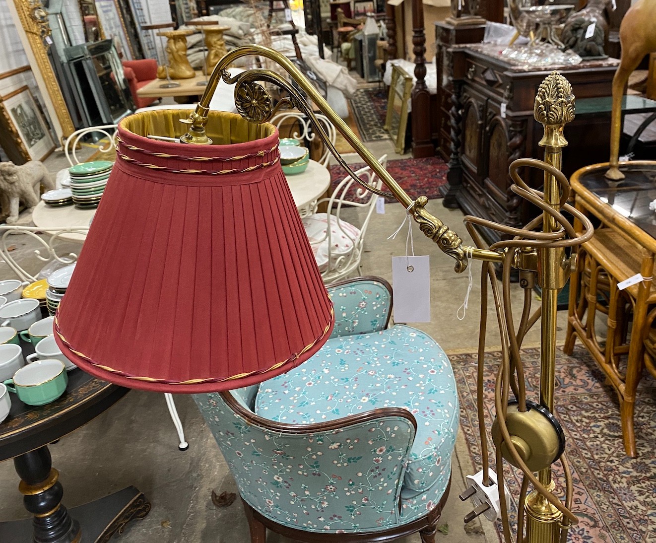 A Victorian style telescopic brass standard lamp